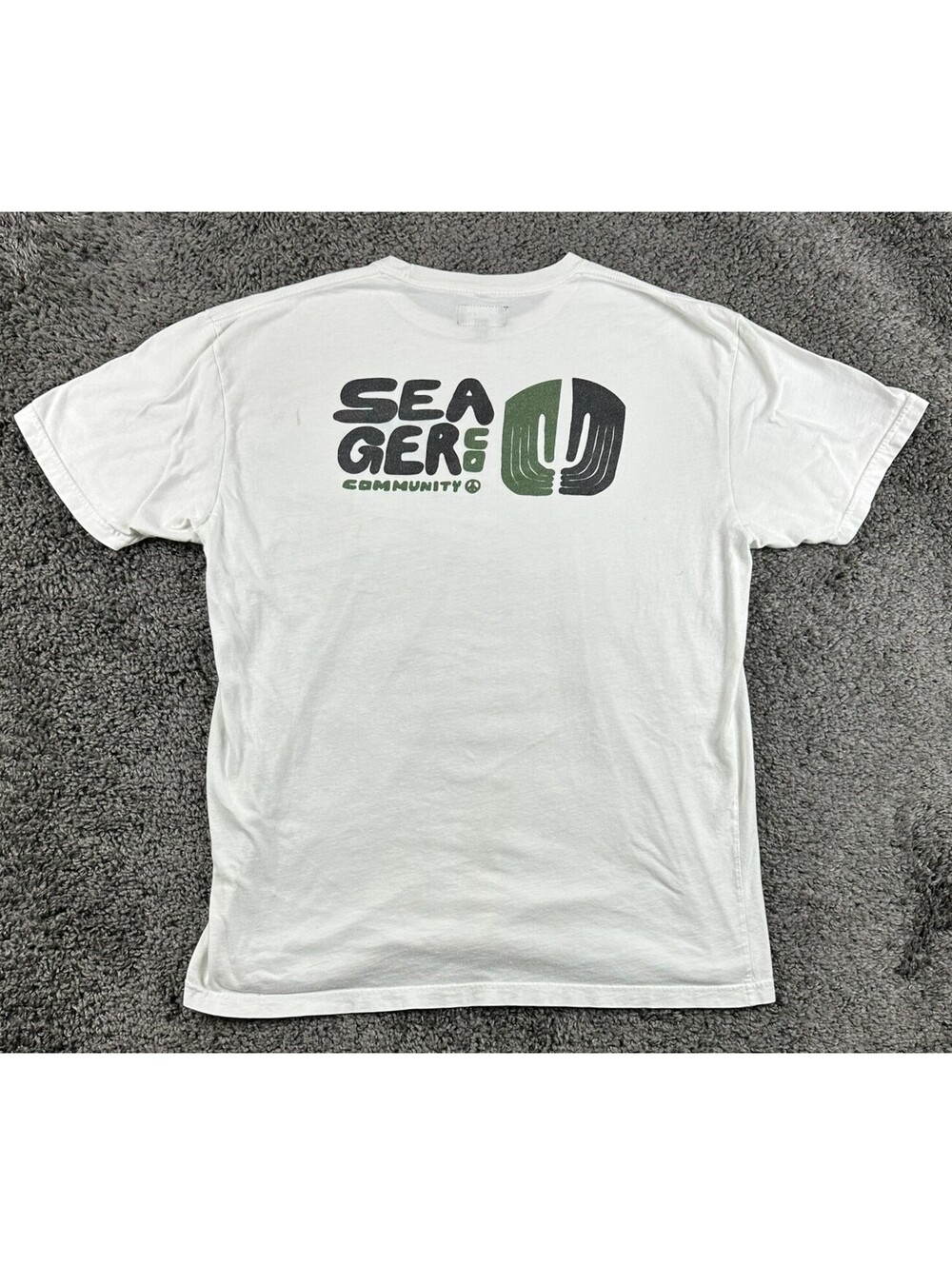 Seager Grit Company Mens T Shirt XL White Green Cactus Community Graphic Tee